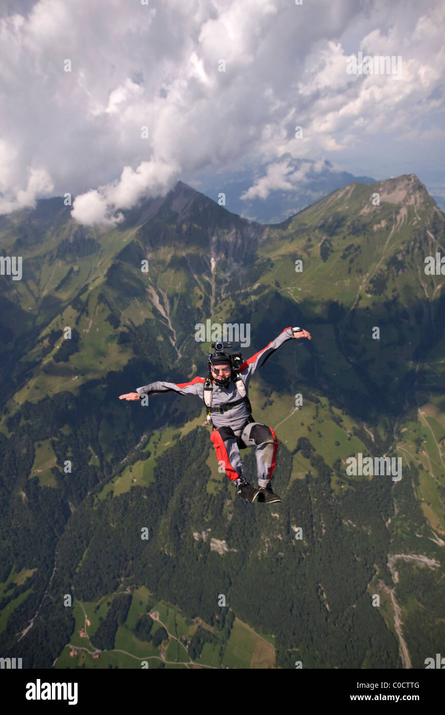 Parachute Jumping Out Of Plane High Resolution Stock Photography and