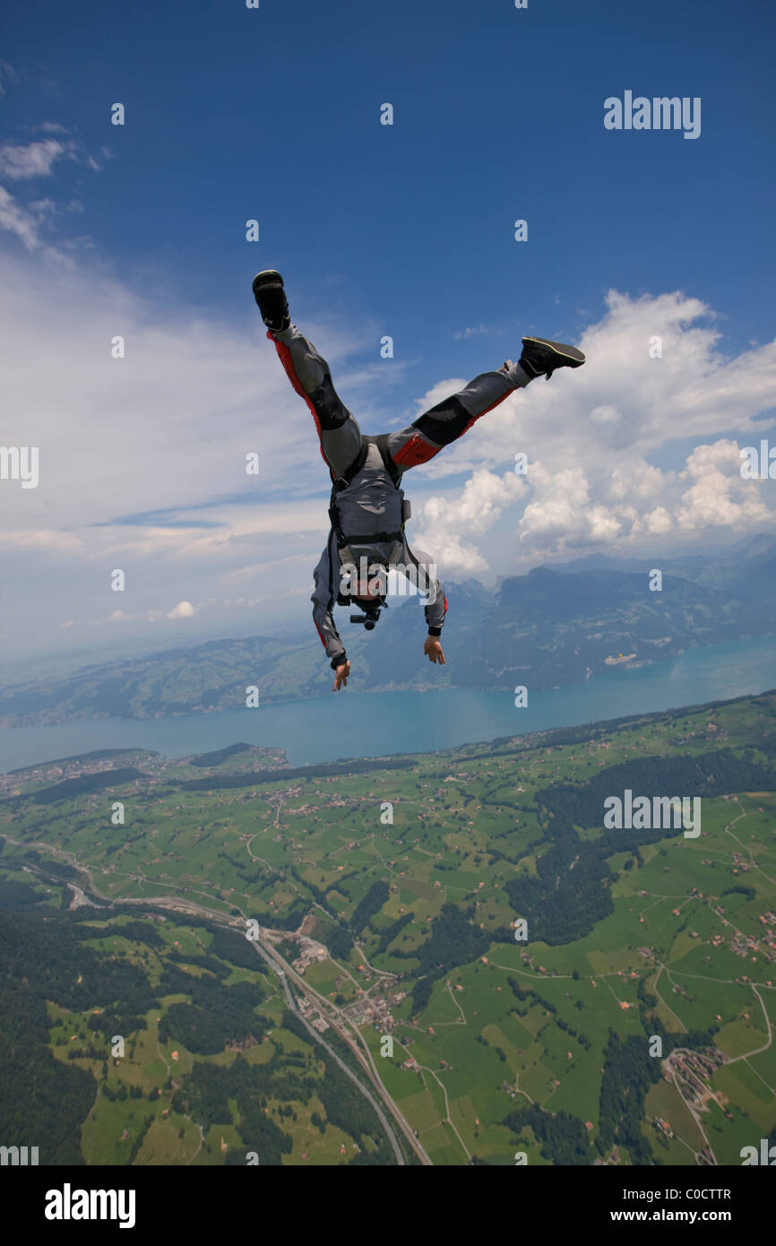 Parachute Jumping Out Of Plane High Resolution Stock Photography and