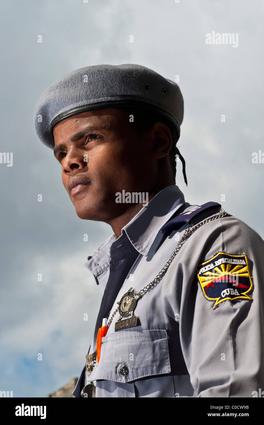 Police Officer Old Havana Cuba Stock Photo Alamy