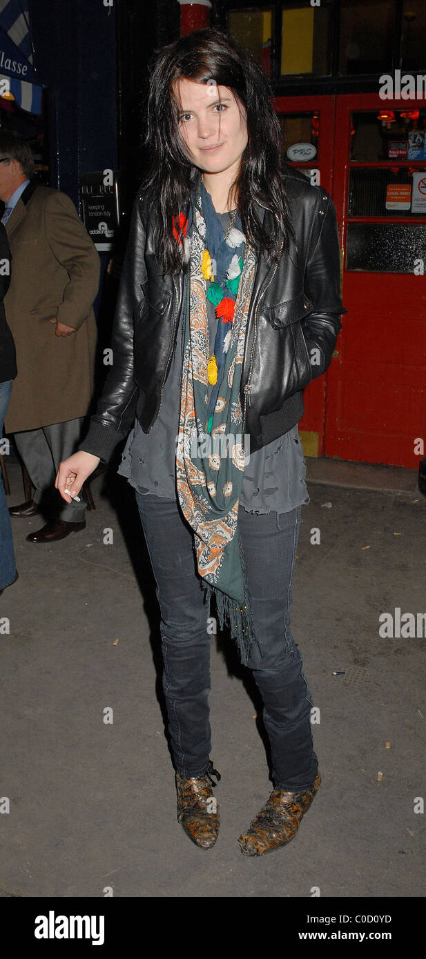Alison Mosshart from The Kills leave the 'Nobby Clark Shoots Noel Fielding - private view' held at Maison Bertaux in Soho. Stock Photo