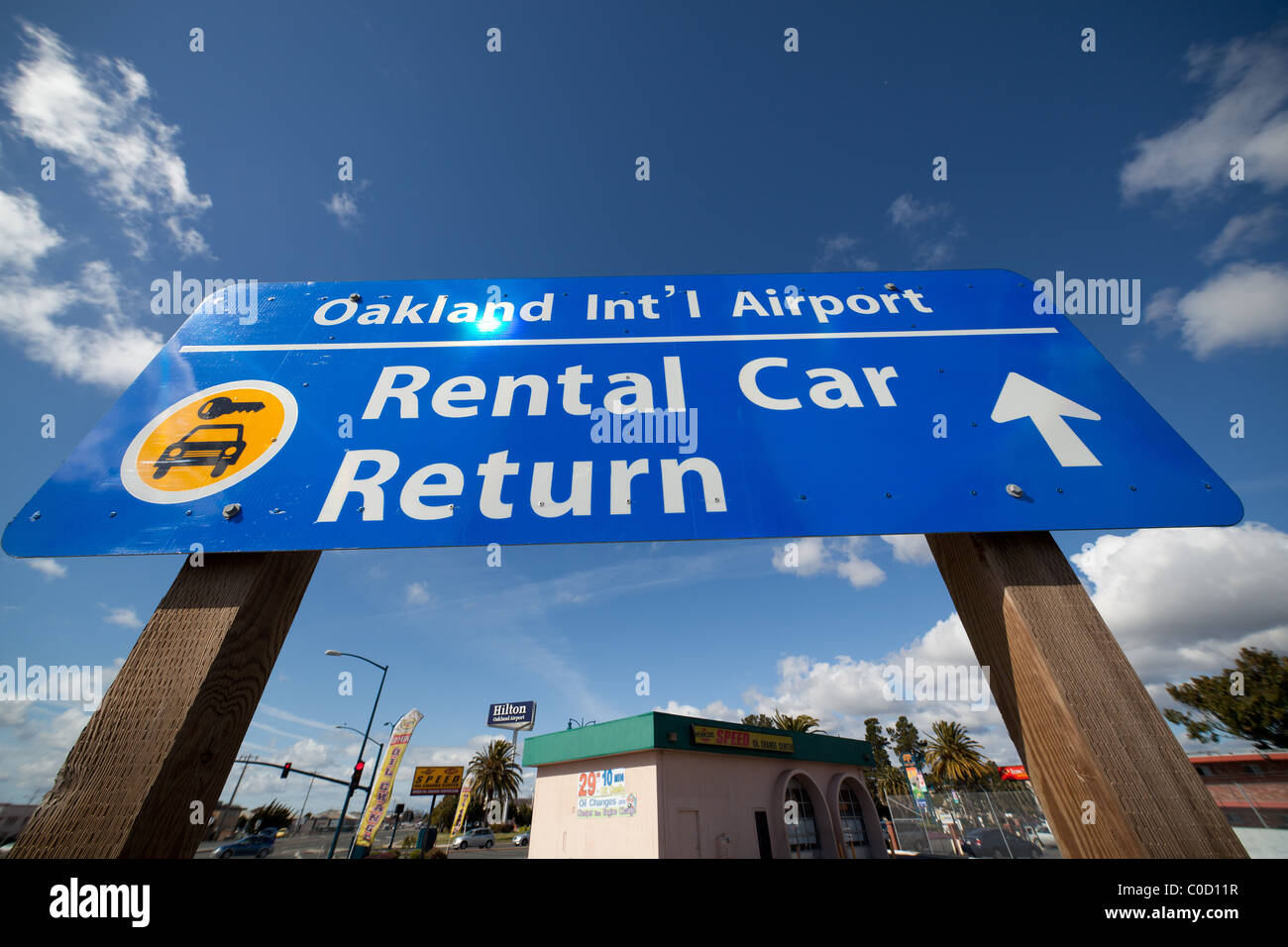 Rental Car Return sign. Stock Photo