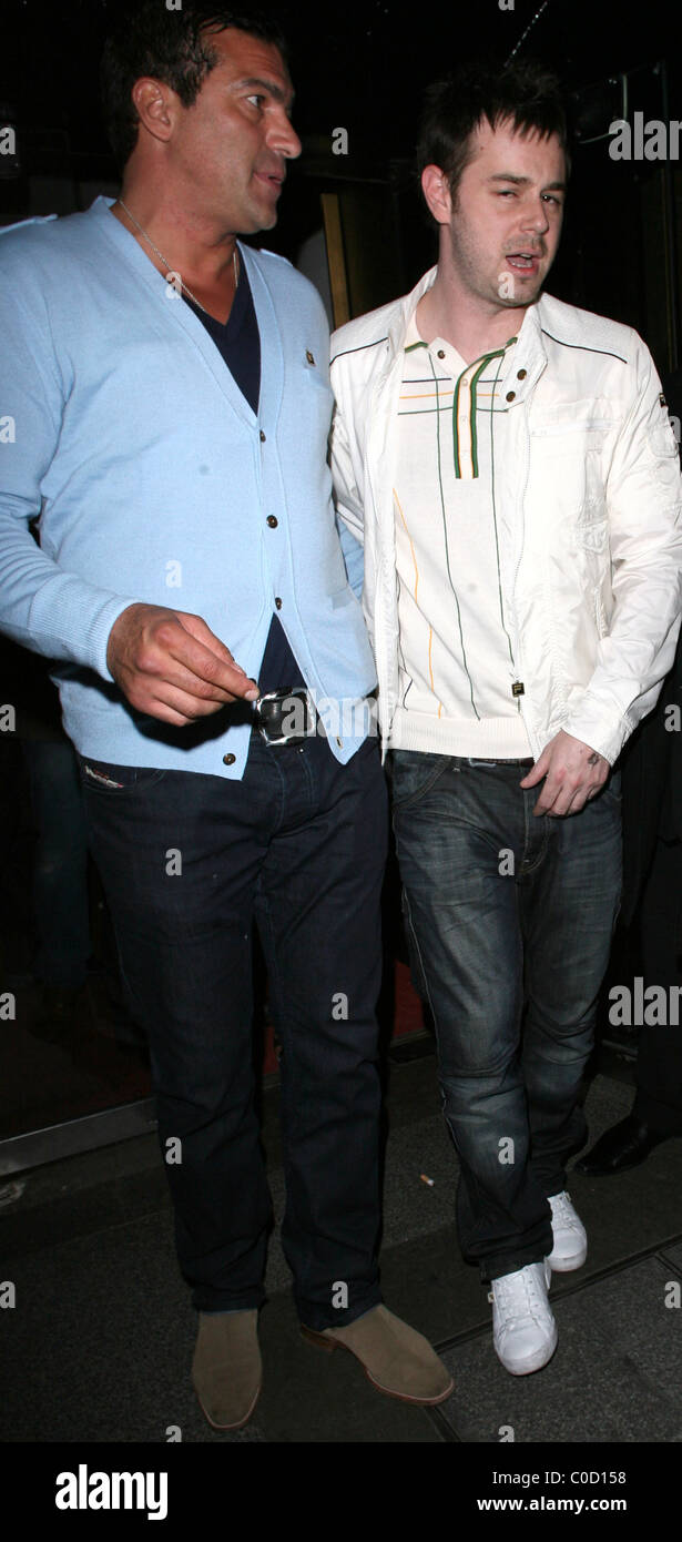 Tamer Hassan and Danny Dyer leaving the Embassy nightclub, having attended Nikki Grahames birthday party. London, England - Stock Photo