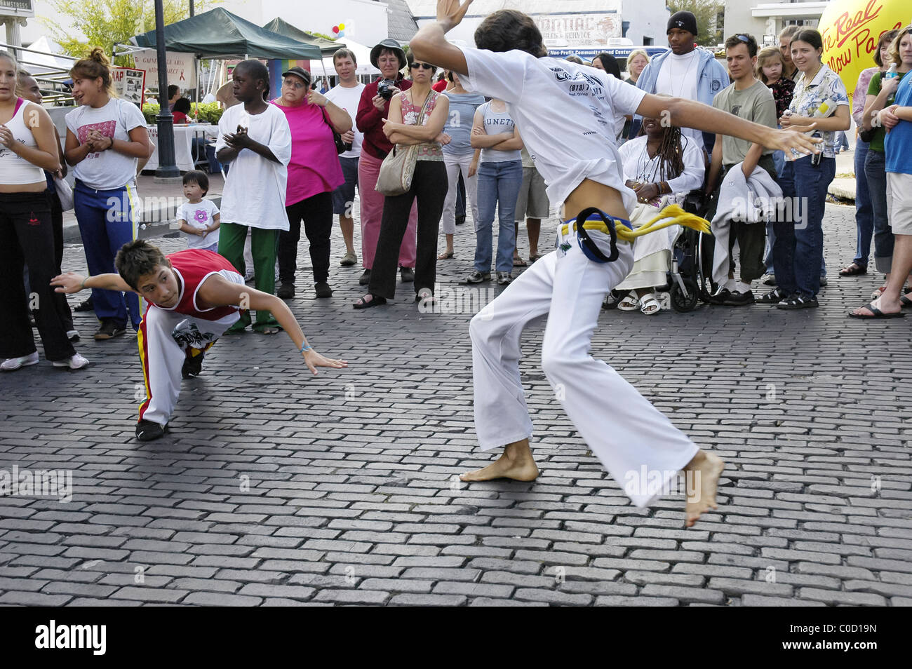 demonstration of Capoeira a Brazilian martial arts dance form at arts