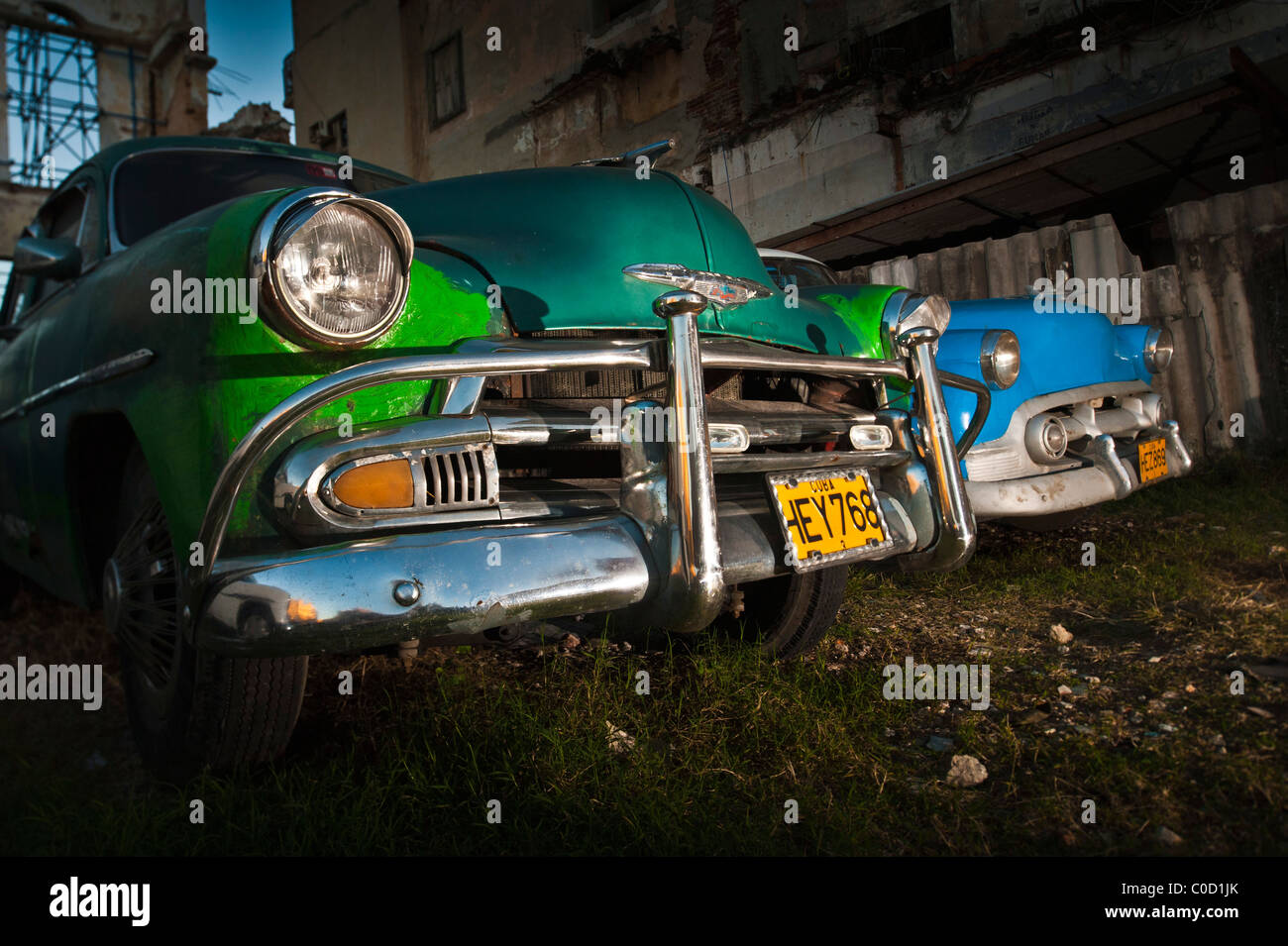 antique autos 1950s American Classic Cars Havana Cuba Stock Photo