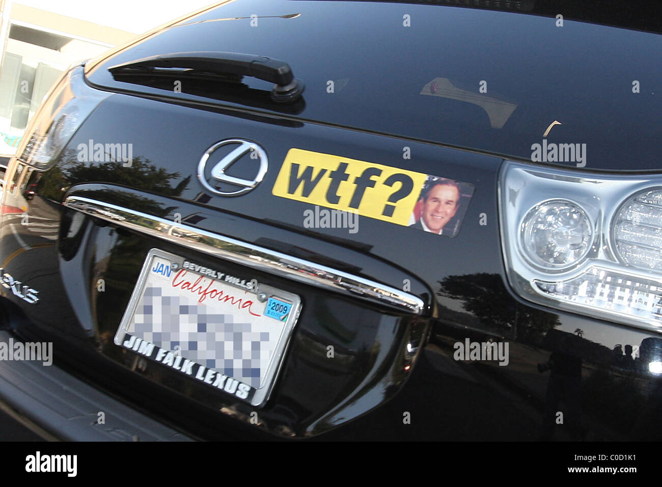 Bumper Sticker Which Reads Wtf Next To A Picture Of George Bush
