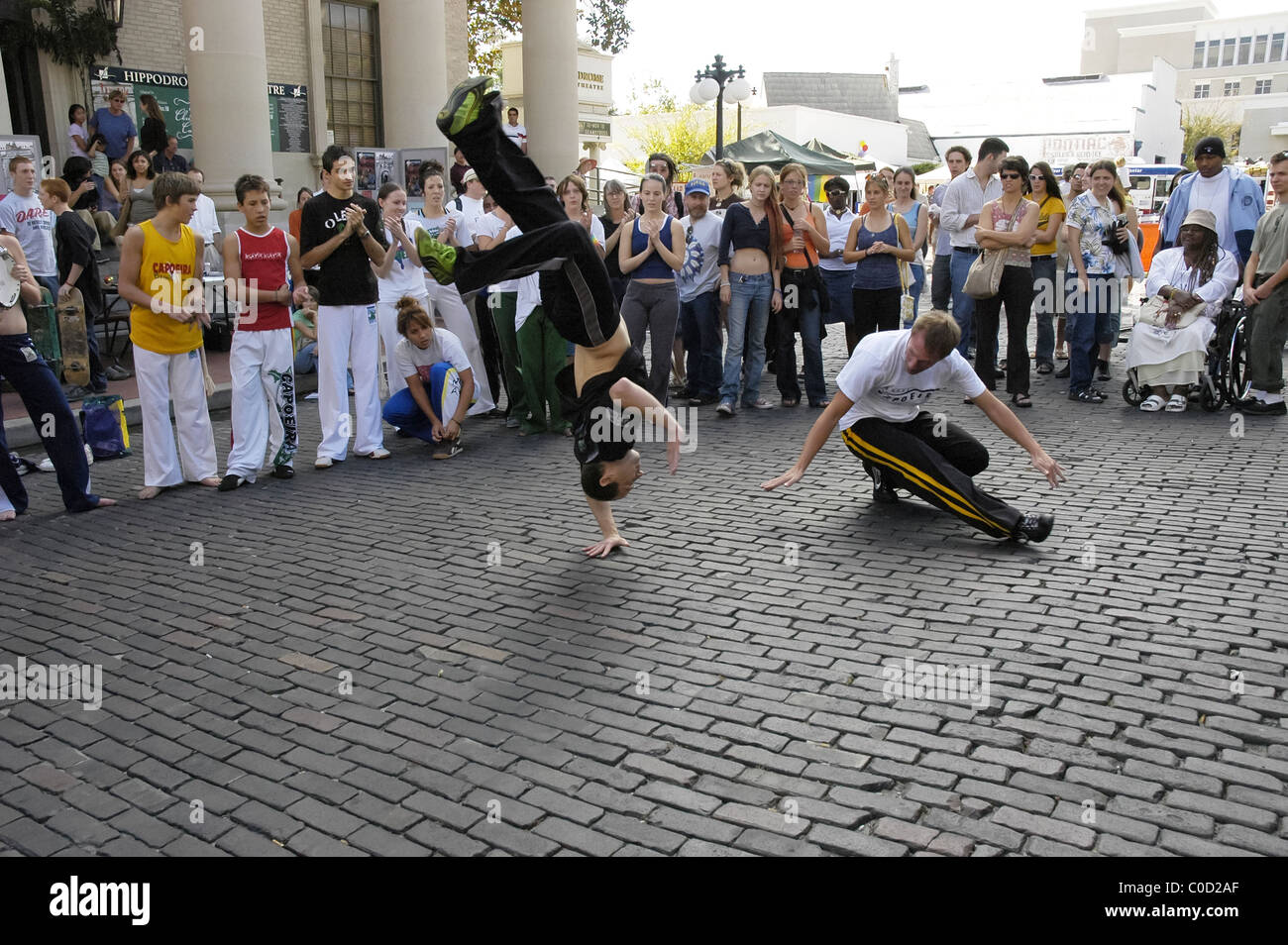 demonstration of Capoeira a Brazilian martial arts dance form at arts