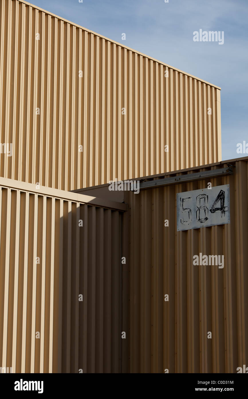 Corrugated metal storage containers Stock Photo Alamy