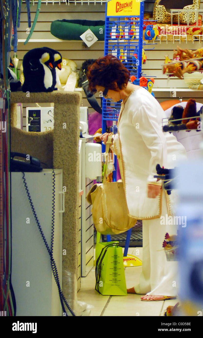 Sharon Osbourne shopping at Blue pet store in Cross Creek Malibu