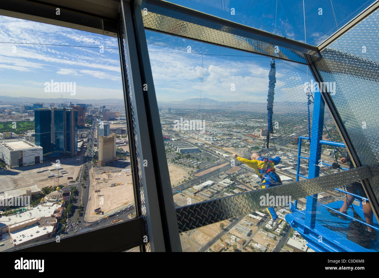 SkyJump Las Vegas controlled bungee descent thrill ride Stratosphere tower  hotel and casino Las Vegas Nevada USA Stock Photo - Alamy
