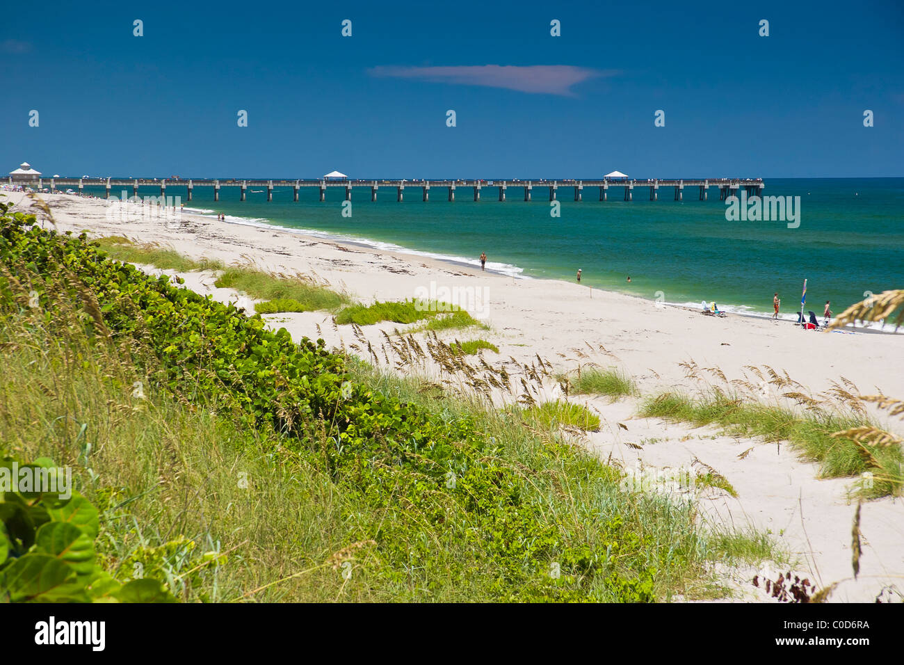 Juno Beach Pier, Juno Beach, one of the most productive sea turtle nesting sites in the world, Florida, Atlantic Ocean Stock Photo