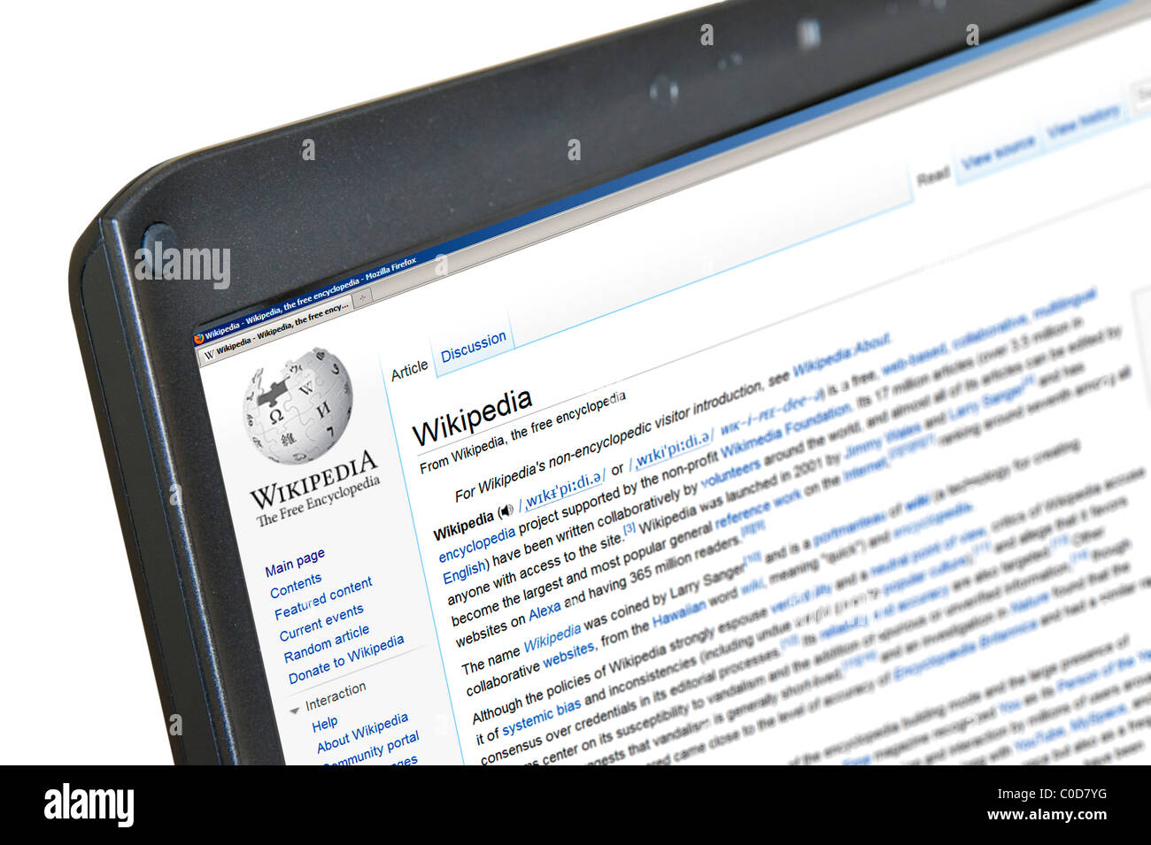 Looking at the Wikipedia page on the Wikipedia site on a laptop