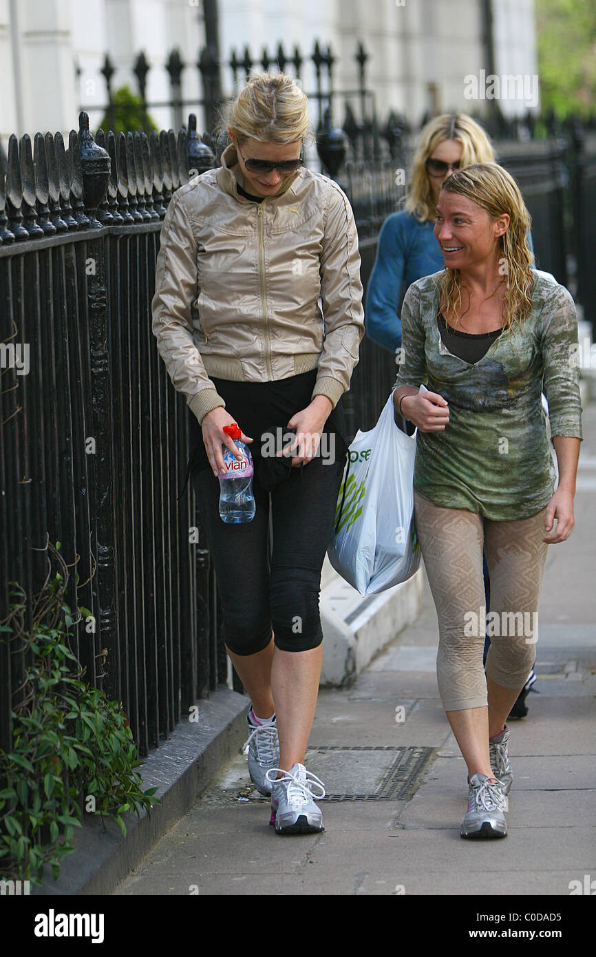 Gwyneth Paltrow, Madonna and their trainer leaving the gym London