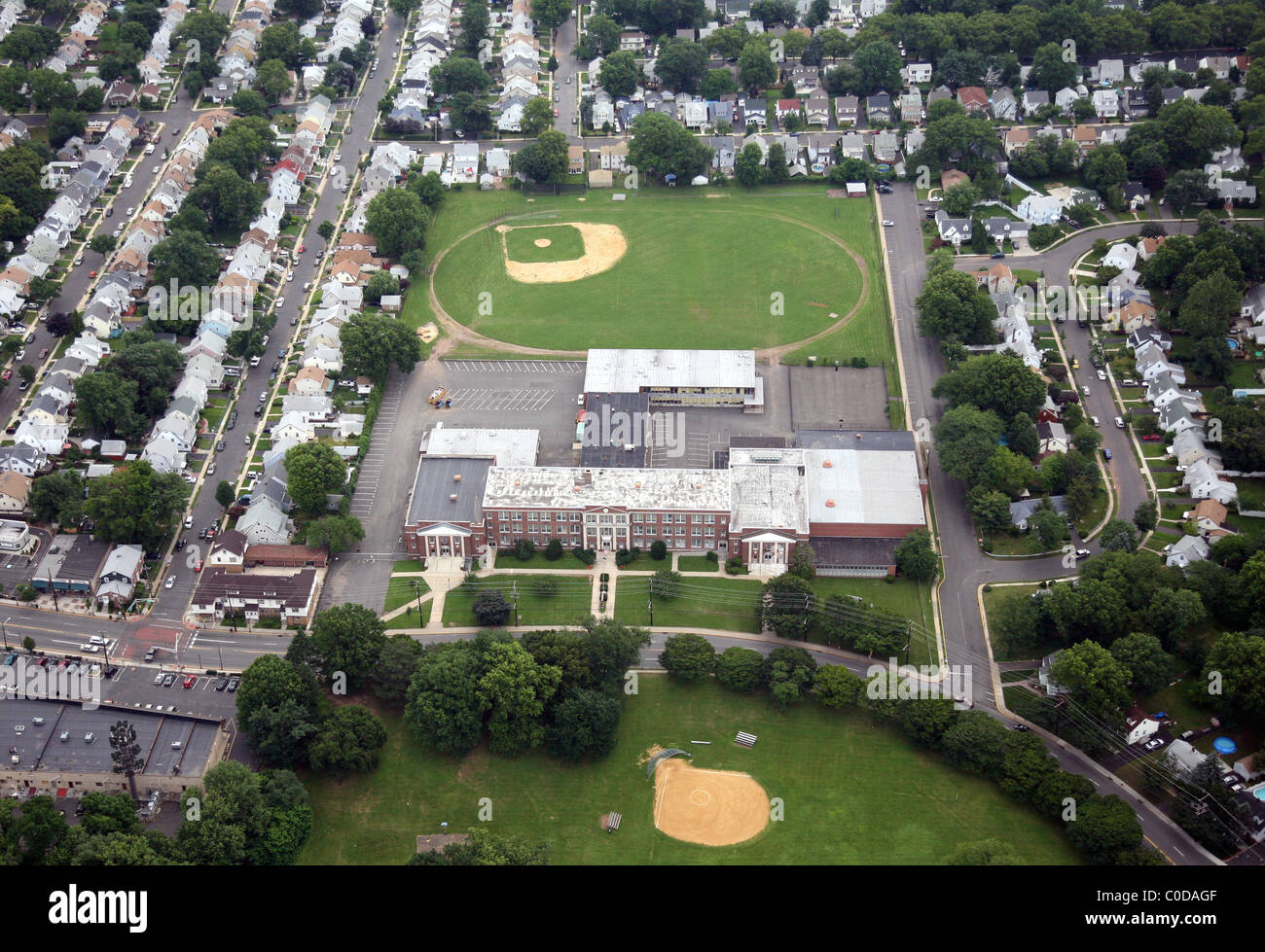 Aerial photo of Hillside High School, located in Union County, New