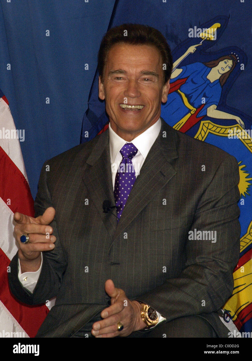 Governor of California Arnold Schwarzenegger at the 2008 New York City
