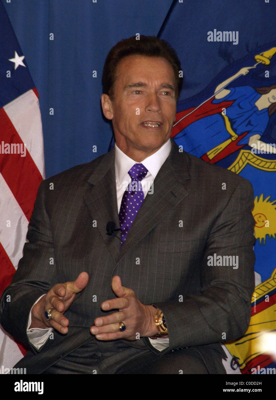 Governor of California Arnold Schwarzenegger at the 2008 New York City