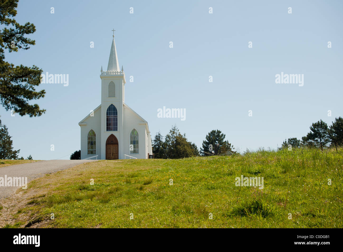Church in Bodega Bay California where the Alfred Hitchcock movie The