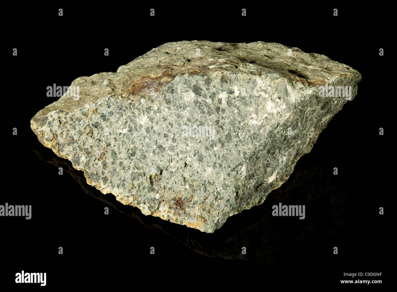 Greenstone (Metamorphosed Basalt), Metamorphic rock, Minnesota Stock Photo