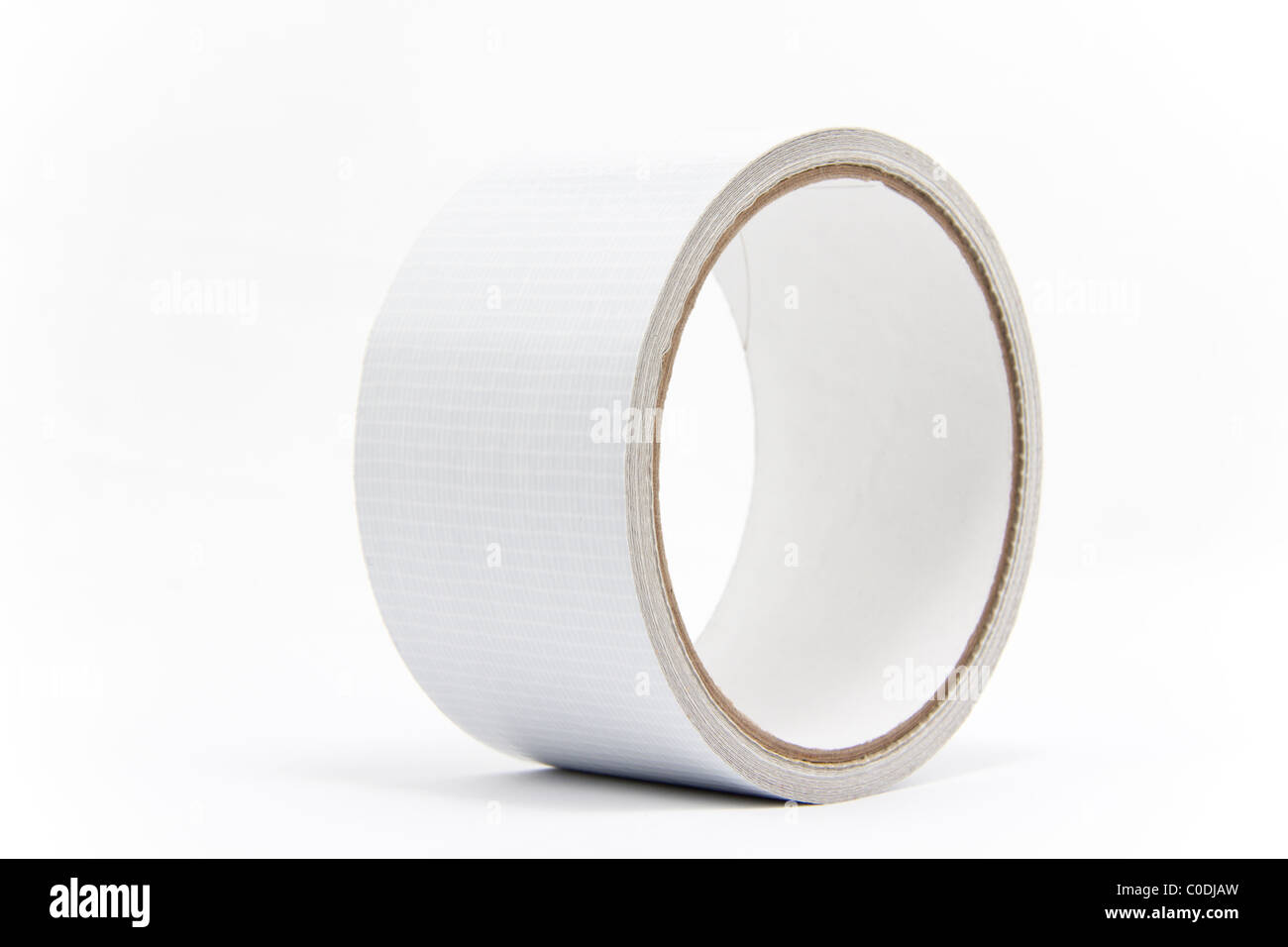 Light gray duct tape on a white background Stock Photo