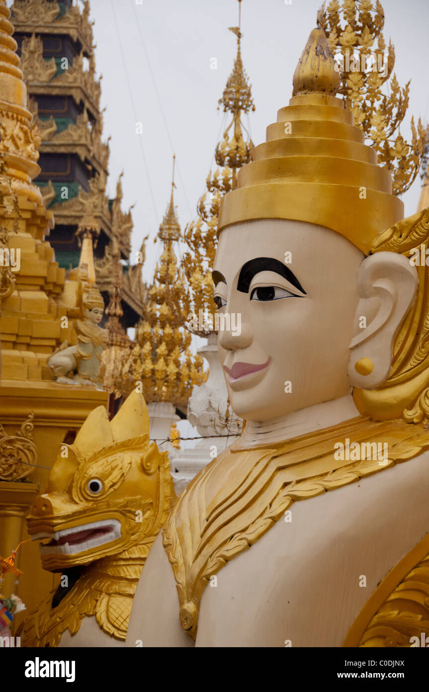 Myanmar Aka Burma Yangon Aka Rangoon Stupa Shewedagon Ornate
