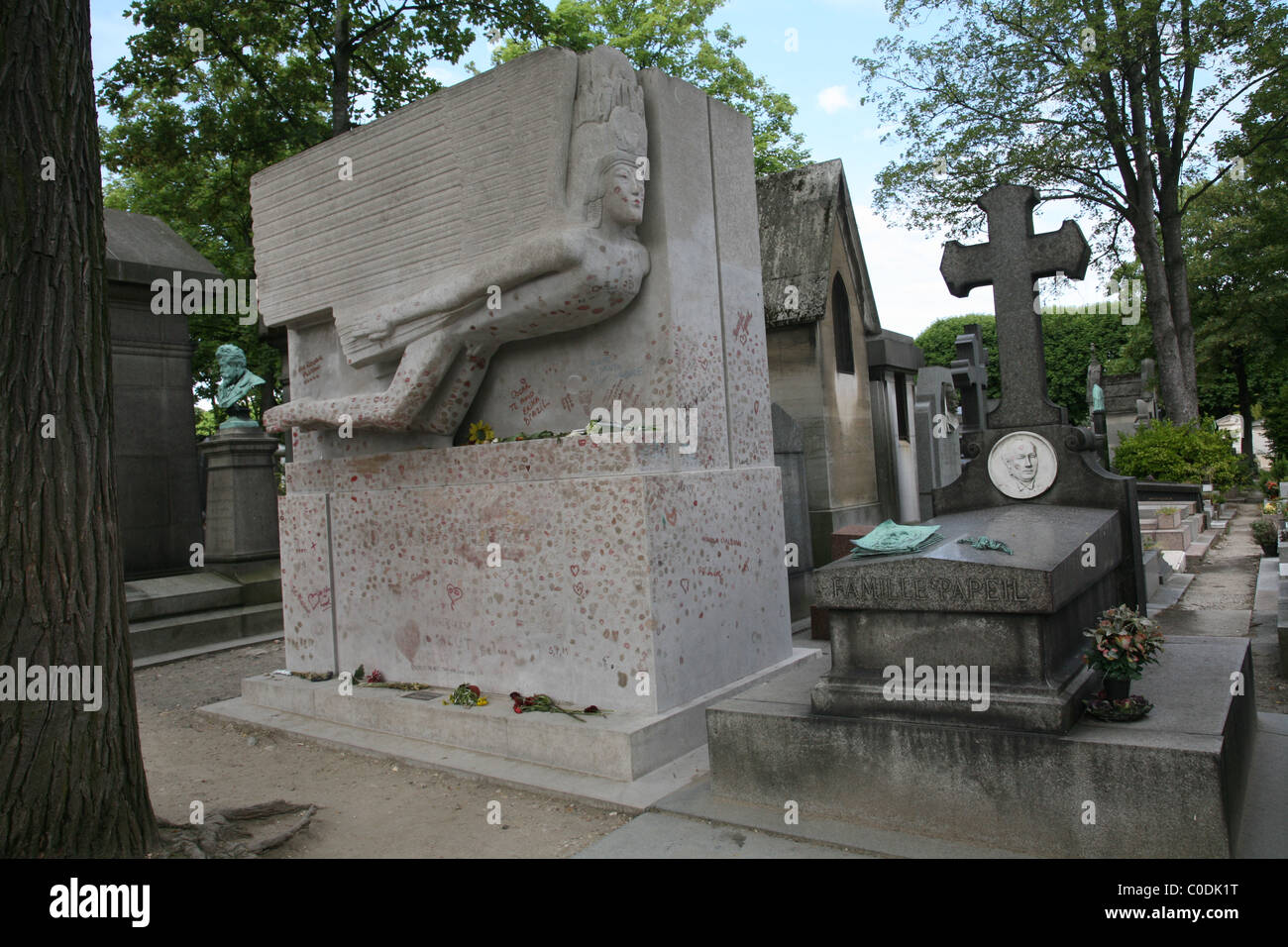 Oscar Wilde's Grave, Pere Lachaise Cemetery, Paris Stock Photo