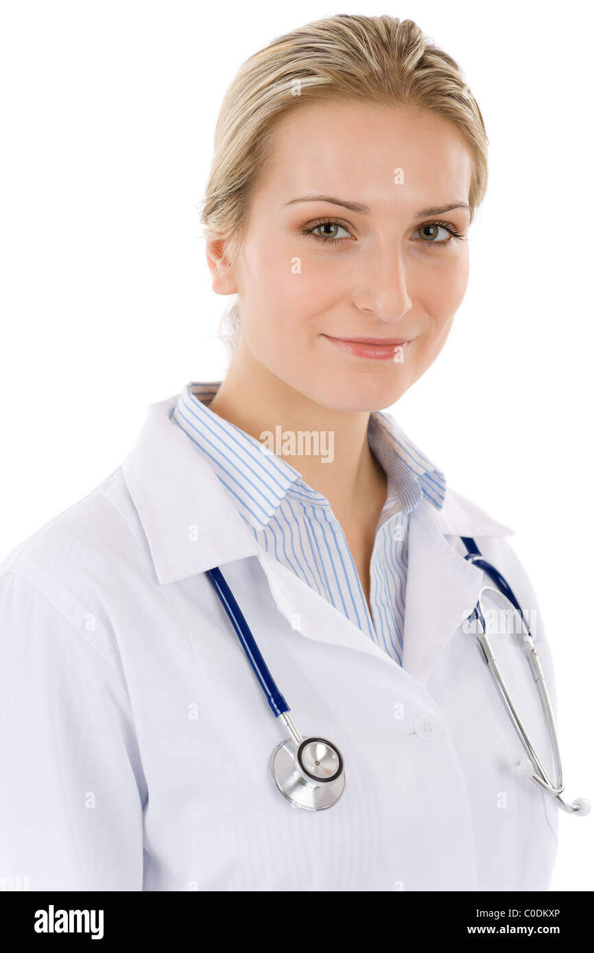 Portrait happy young female doctor hi-res stock photography and images ...