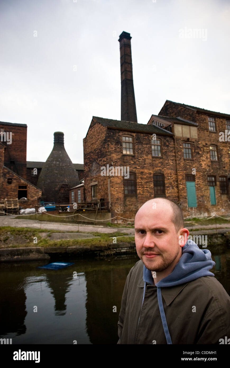 Portrait of Ceramicist Neil Brownsword in his home-town of Stoke-on-Trent, Staffordshire, UK Stock Photo
