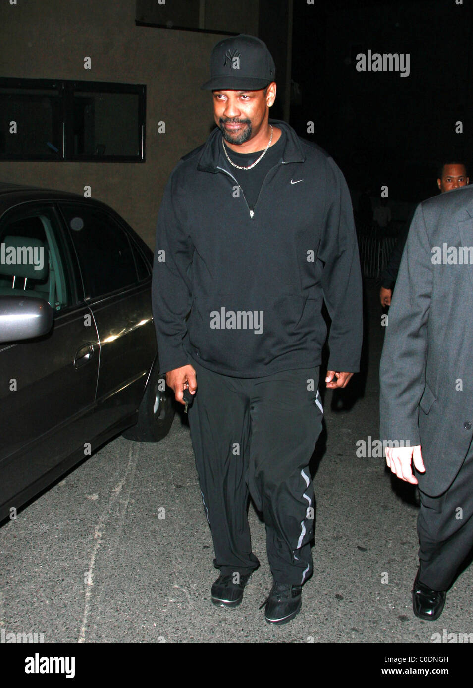 Denzel Washington arrives at a private estate to attend an after party