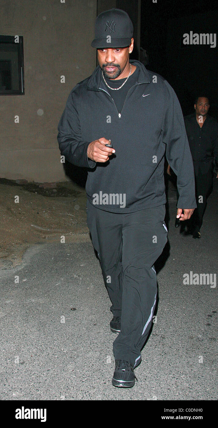 Denzel Washington arrives at a private estate to attend an after party