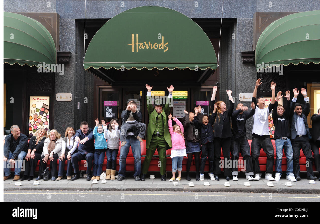 The worlds longest sofa is presented at Harrods as part of their their  Design Icons Season London,England- 05.05.08 Stock Photo - Alamy