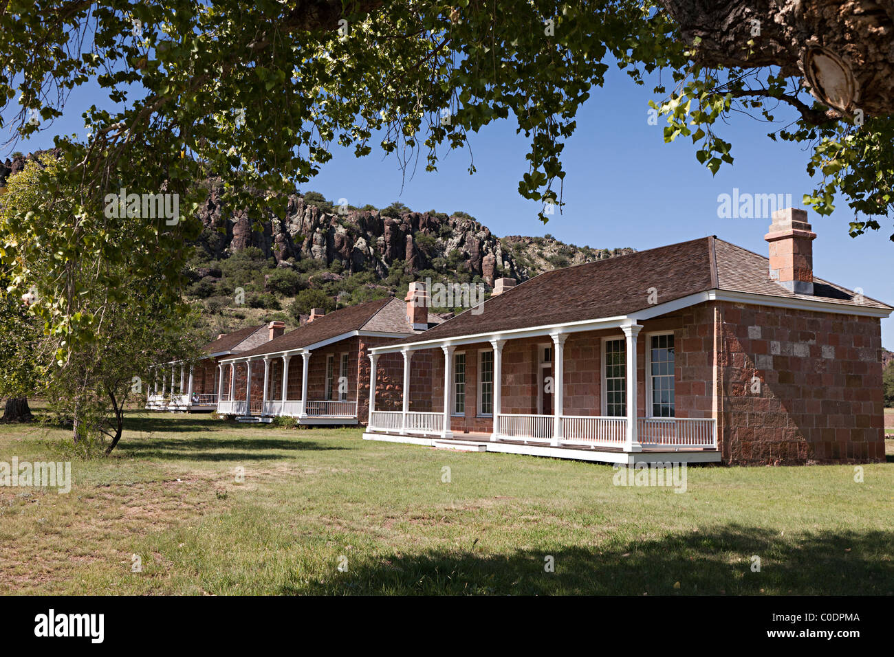 Officers houses at Fort Davis National Historic Site Texas USA Stock