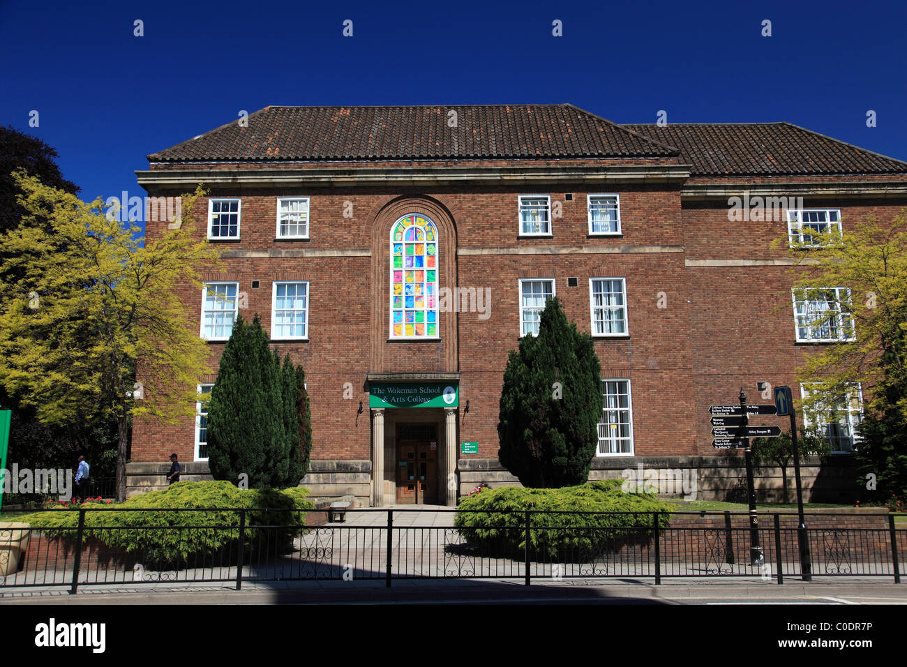 The Wakeman School and Arts College, a coeducational comprehensive 11-16 school in Shrewsbury due for closure in the 2011 cuts Stock Photo
