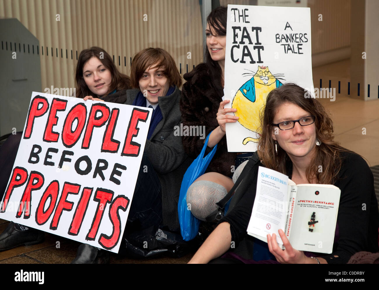 UK Uncut protest against Barclays Bank profits, tax avoidance and bonuses, London Stock Photo