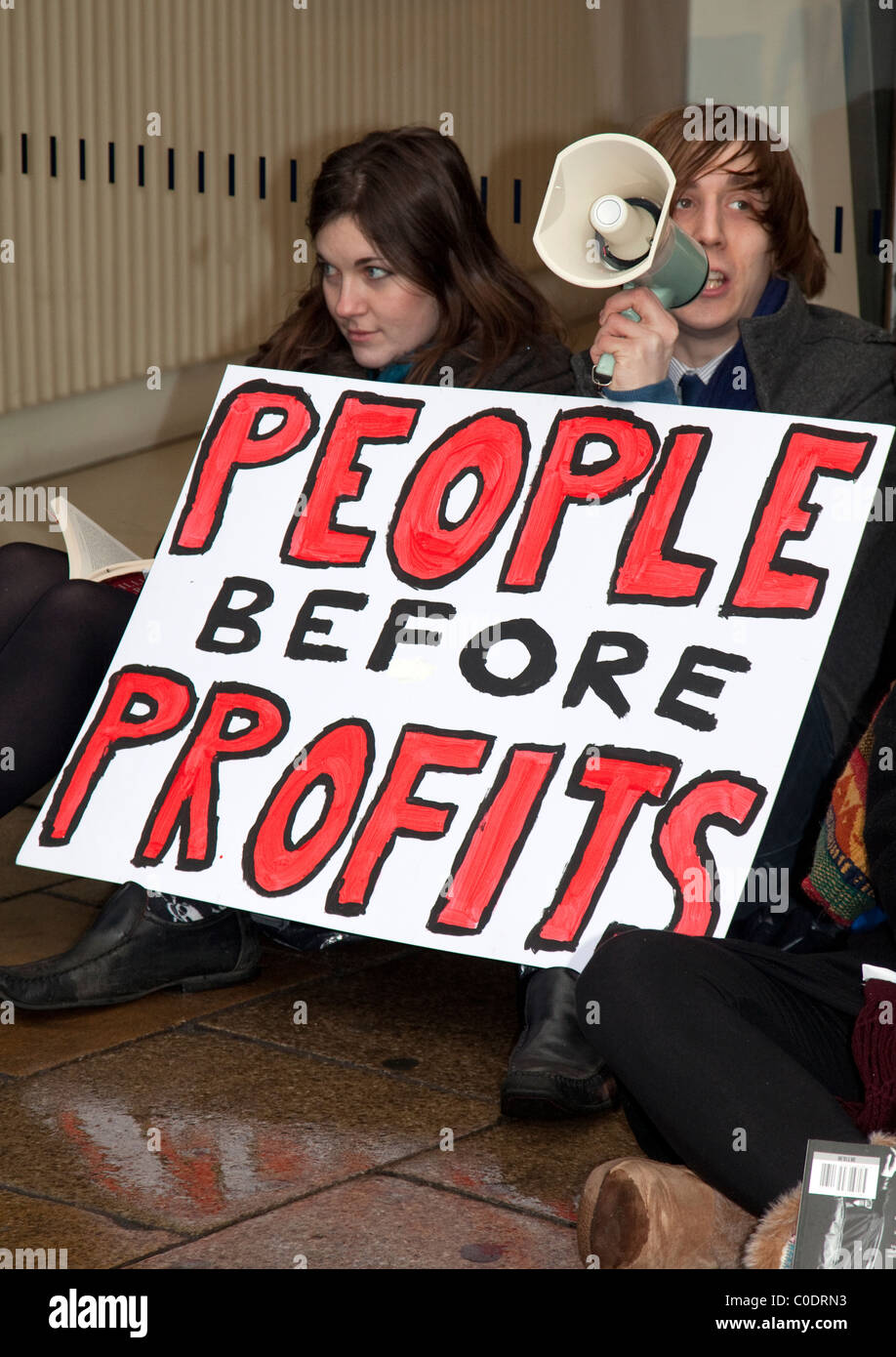 UK Uncut protest against Barclays Bank profits, tax avoidance and bonuses, London Stock Photo
