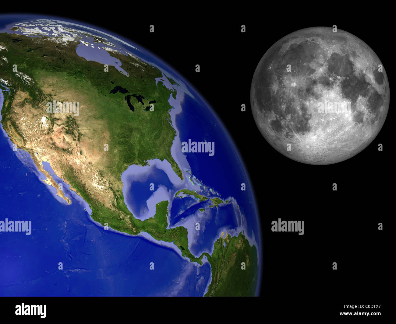 Earth And Moon To Scale