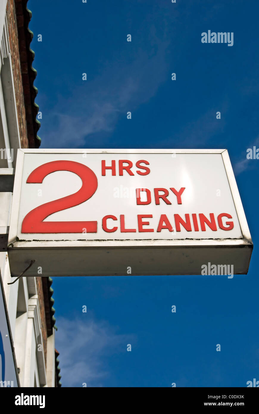 dry cleaning sign in new malden, surrey, england Stock Photo