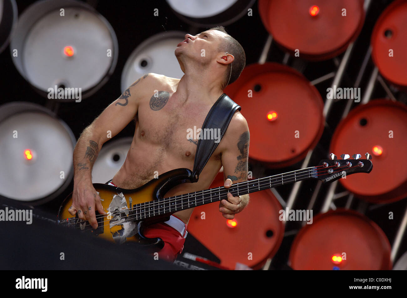Flea of Red Hot Chili Peppers Live Earth London Concert held at Wembley