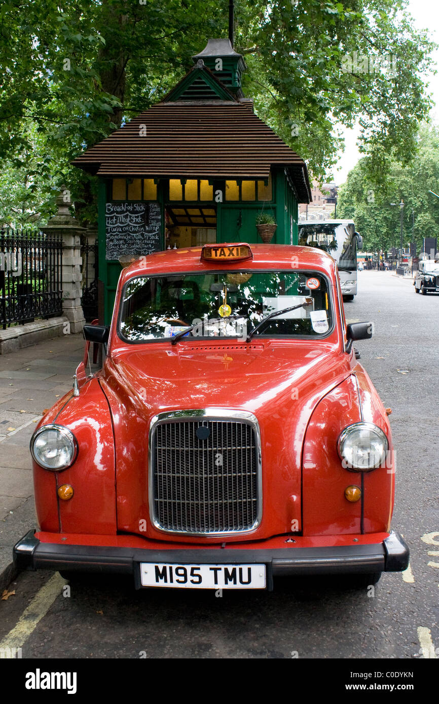 Classic red taxi of London Stock Photo