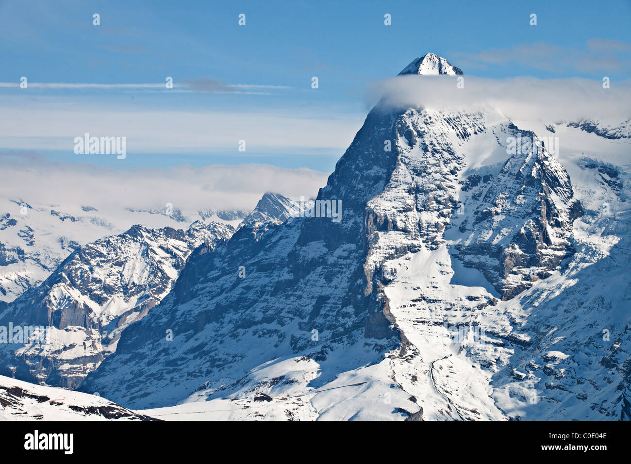 The North Face of Eiger, Bernese Oberland, Swiss Alps, Switzerland Stock Photo