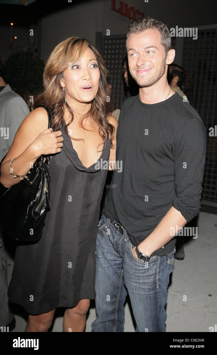 Carrie Ann Inaba and partner Artem Chigvintsev arrive at STK restaurant ...