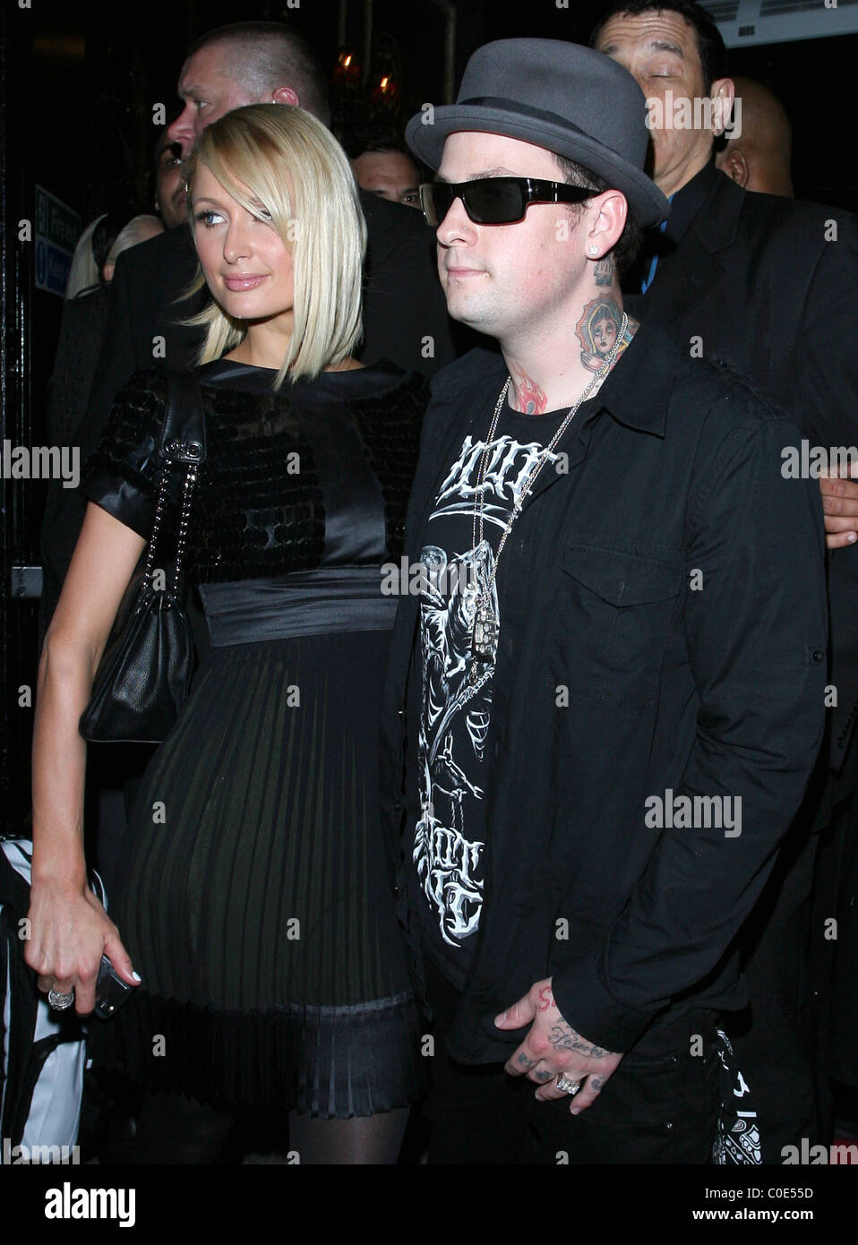 Paris Hilton and Benji Madden at Dolce to promote her new