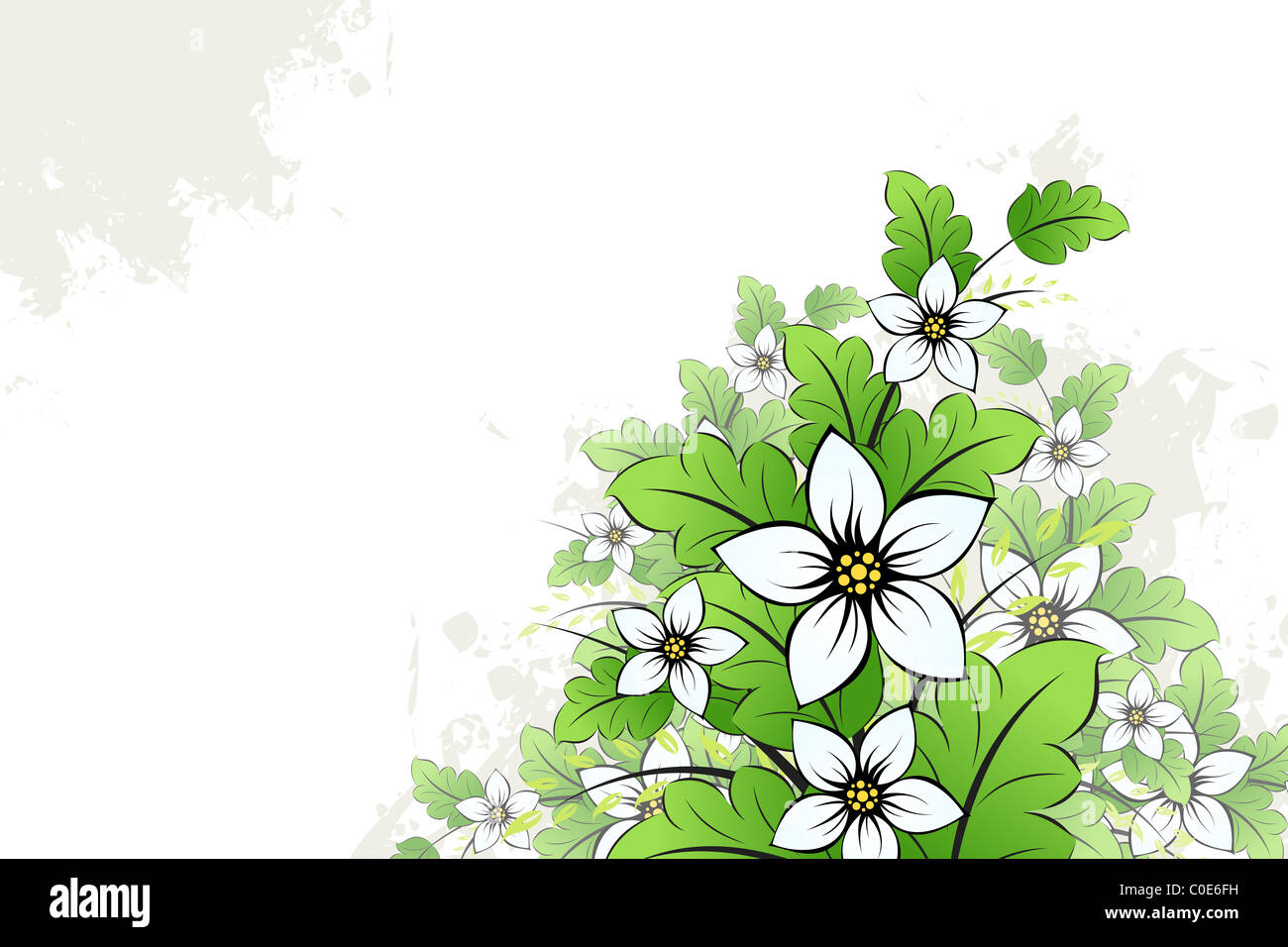 Vector grunge floral background for your design Stock Photo - Alamy
