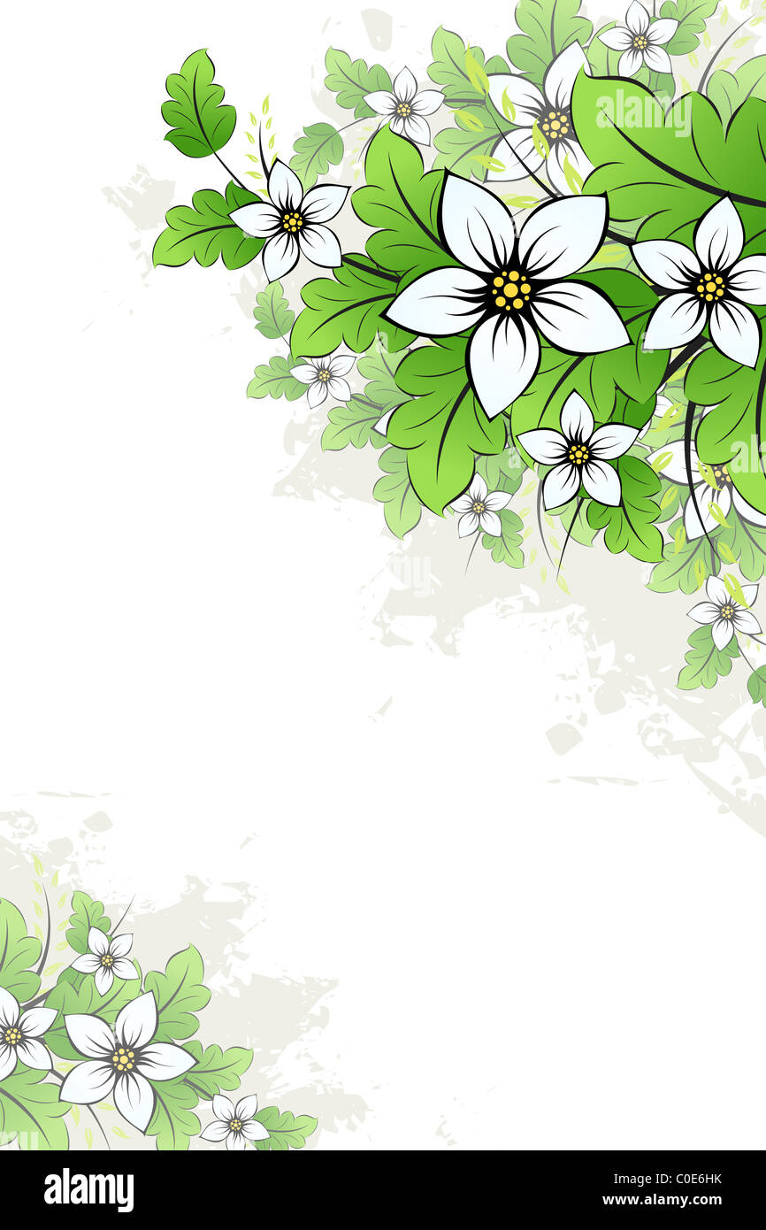Vector grunge floral background for your design Stock Photo - Alamy