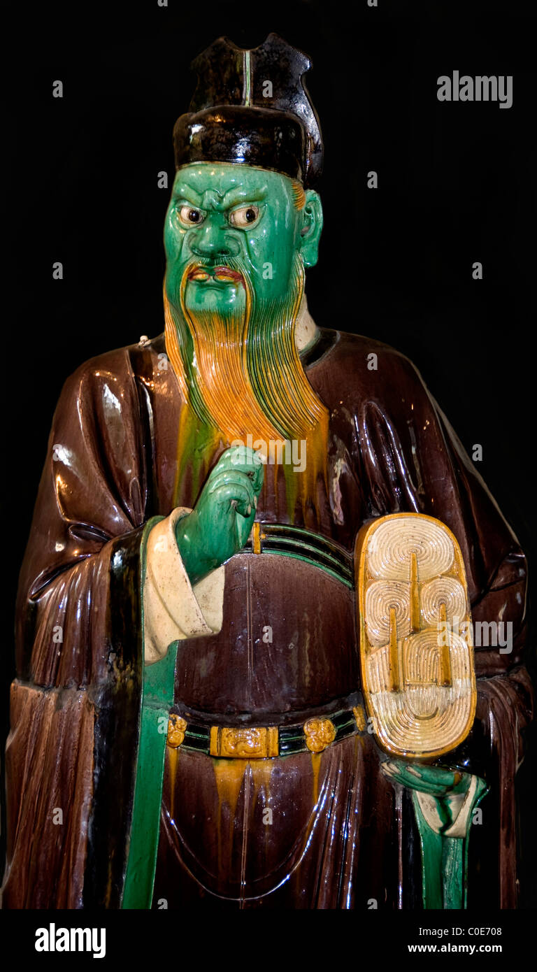 Stoneware figure judgement group Ming dynasty 16 cen Chinese China Stock Photo