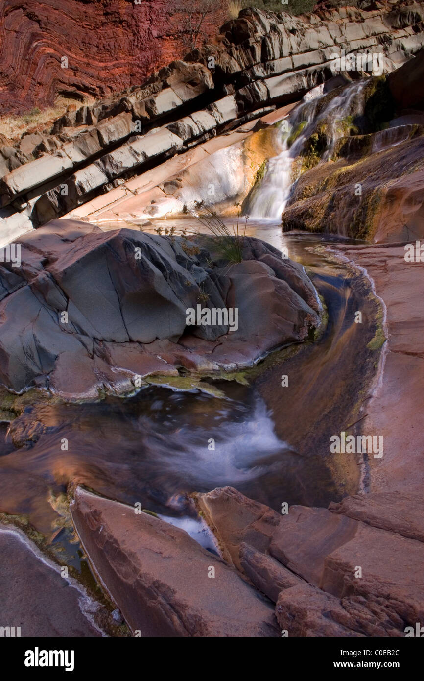 Waterfall, Hammersley Gorge, Karijini National Park, Western Australia. Stock Photo