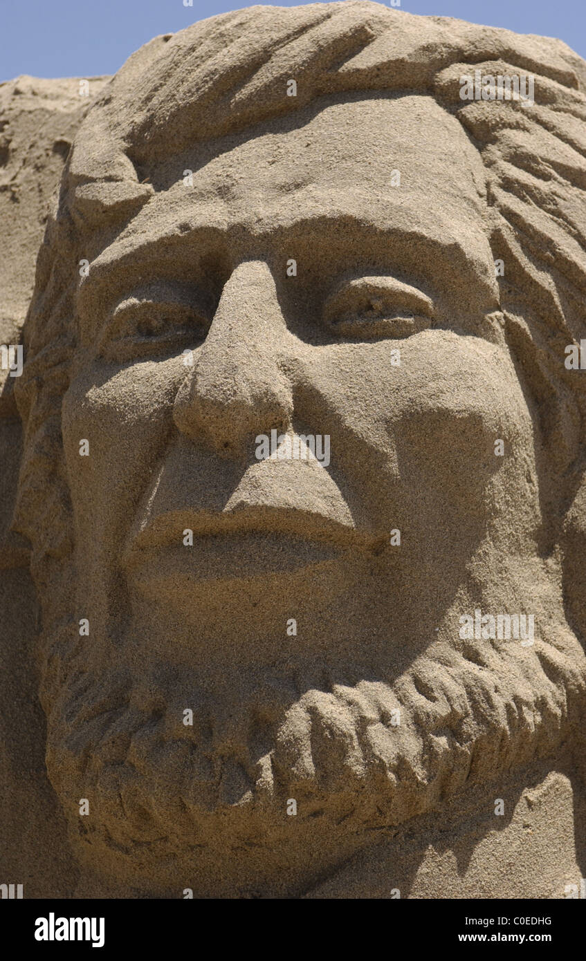 Giant sand sculpture of american memorial Mount Rushmore by Todd Vander  Pluym promoting DVD launch of National Treasure 2: Book Stock Photo - Alamy