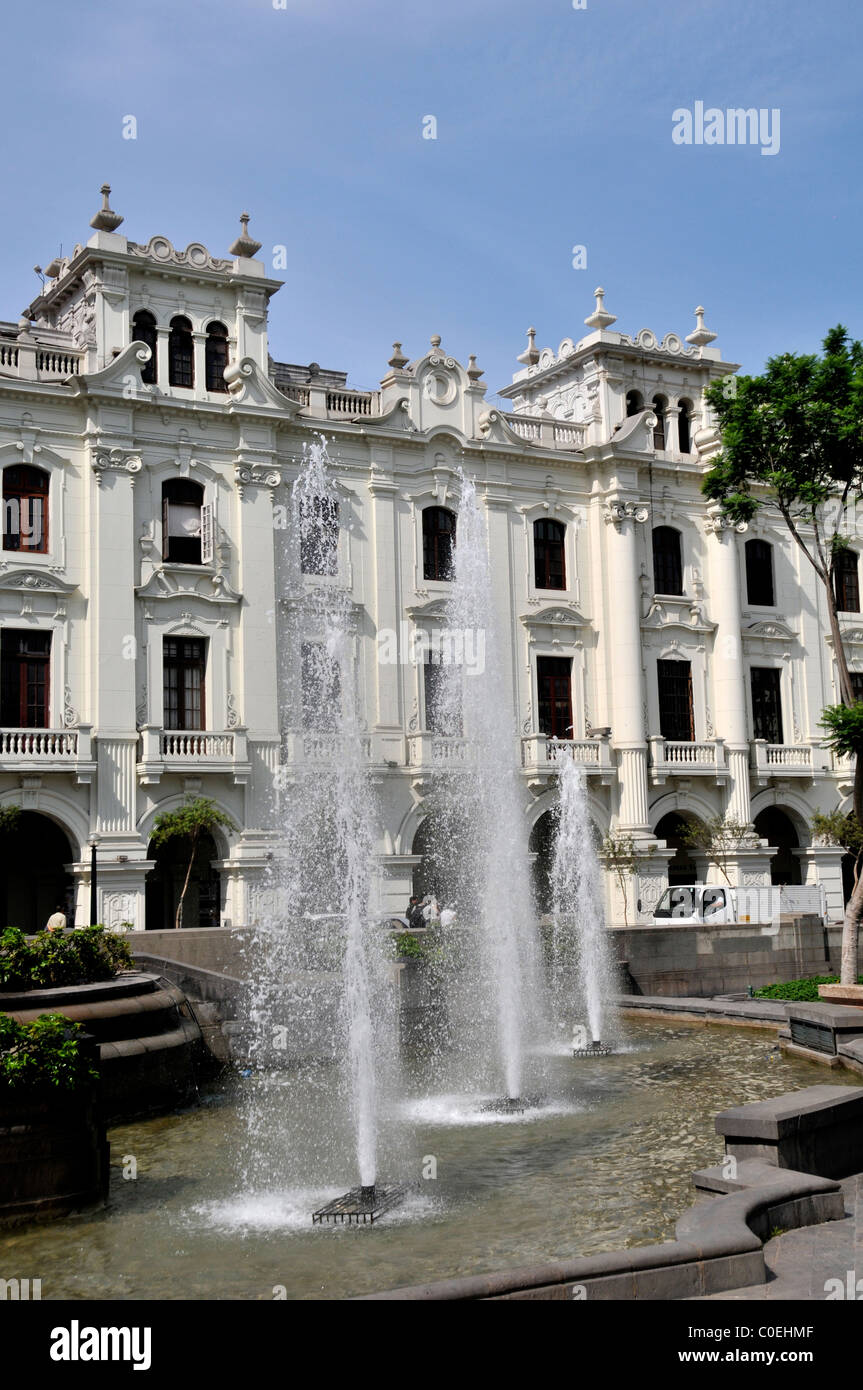 fountain park, Saint Martin square, Lima, Peru Stock Photo