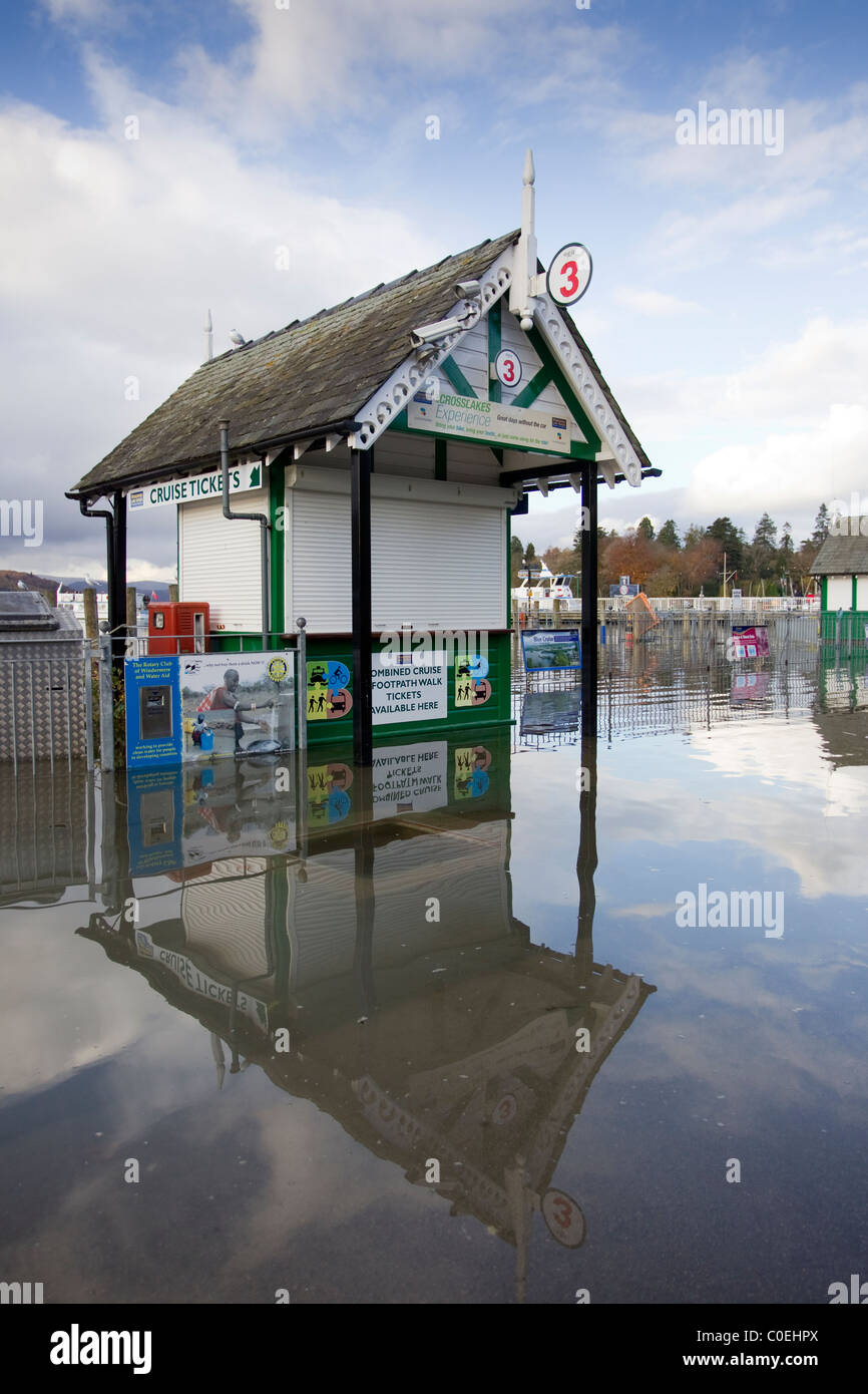 Minor flooding at Bowness Bay on Lake Windermere Stock Photo Alamy