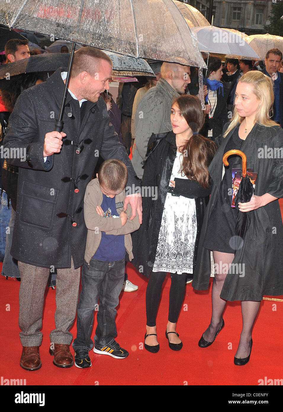 Guy Ritchie, Lourdes Ciccone Leon and Rocco UK Premiere of Speed Racer held at the Empire Leicester Square - Arrivals London, Stock Photo