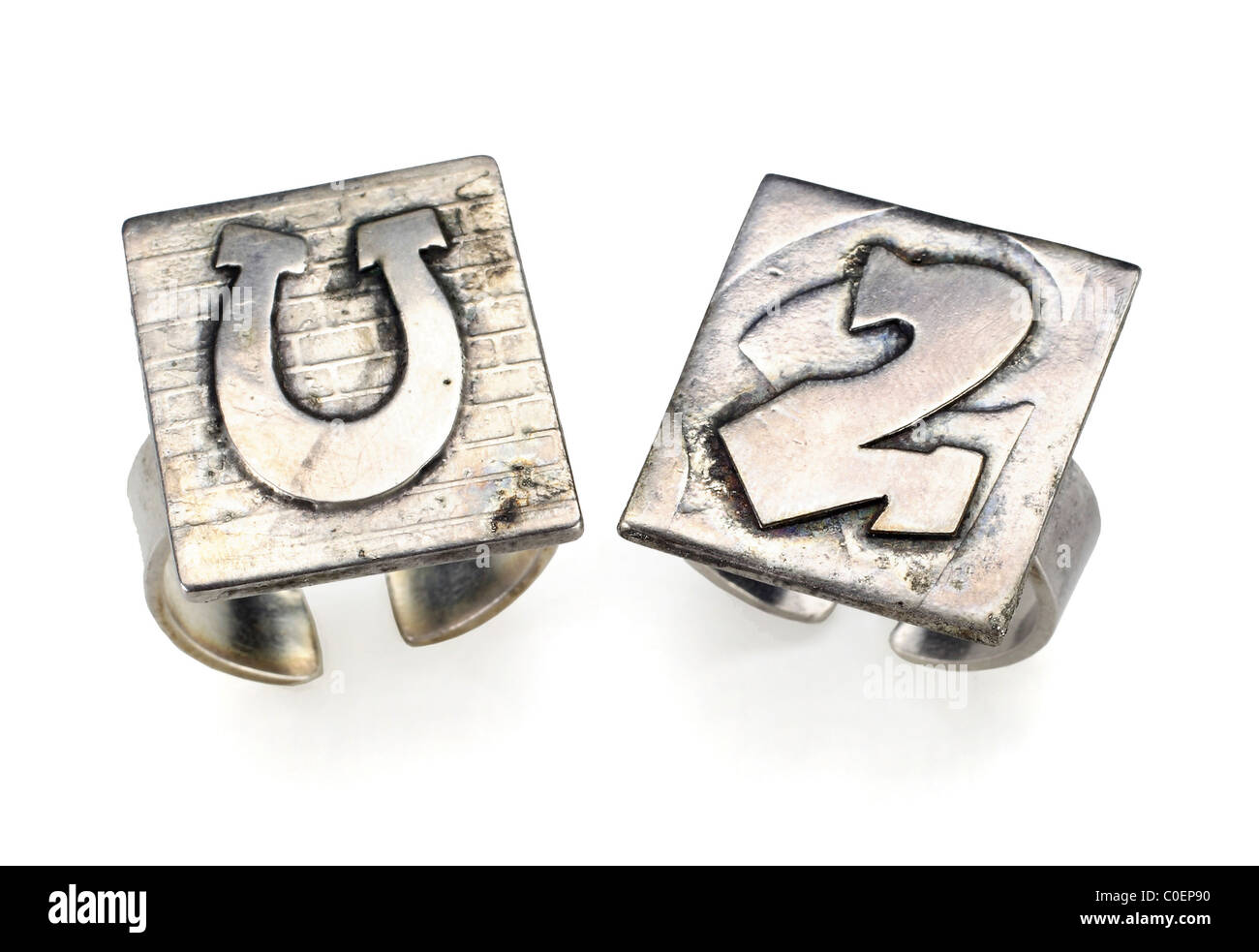U2 guitarist Edge's silver adjustable U2 block rings featured on the cover  of the U2 album 'Achtung Baby' (est. $2; 000/4; 000 Stock Photo - Alamy
