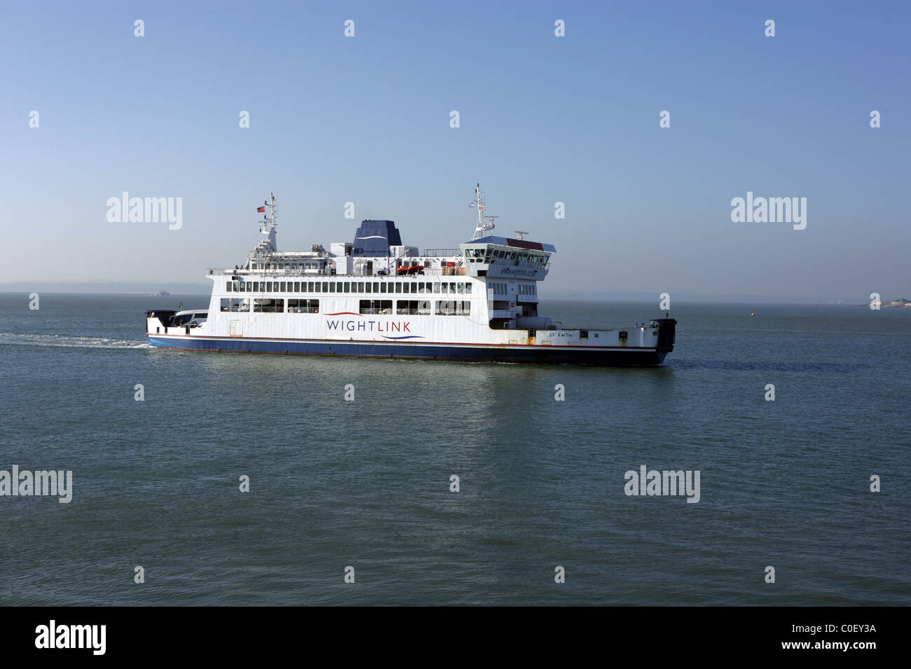 Isle of Wight Ferry coming in to Portsmouth Harbour Stock Photo